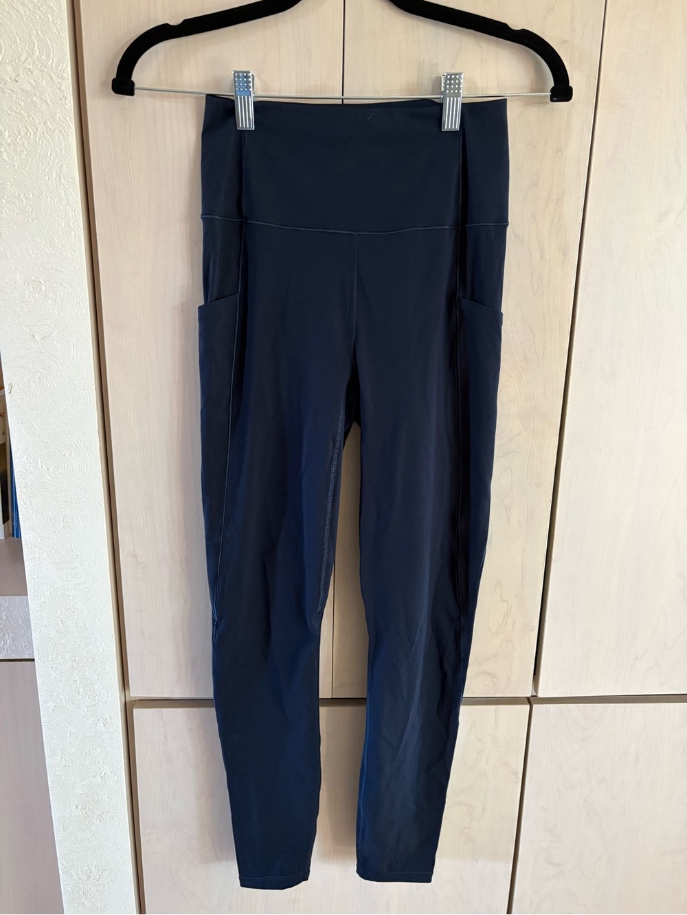 Varley Navy Blue High-Waist Leggings with Side Pockets 28” inseam